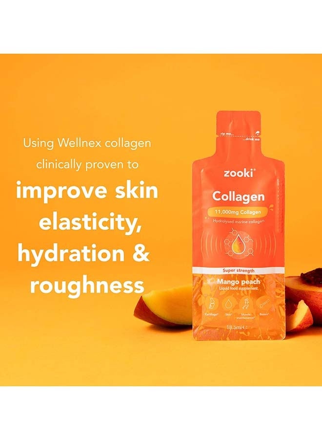 Zooki Super Strength Liposomal Collagen 11,000mg – Mango & Peach Flavor – High Absorption Liquid Collagen Sachets – Skin, Hair & Joint Support – 14 Sachets - Image 4